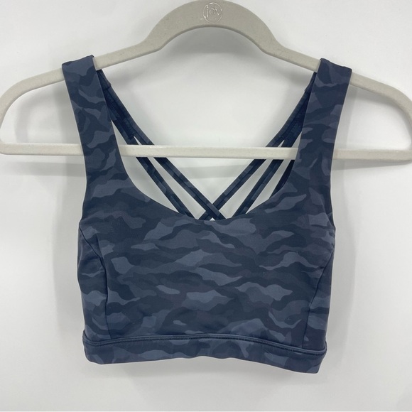 Lululemon Free to Be Serene Camo Sports Bra Size 6 LW2APNS Strappy Camouflage - Picture 1 of 4